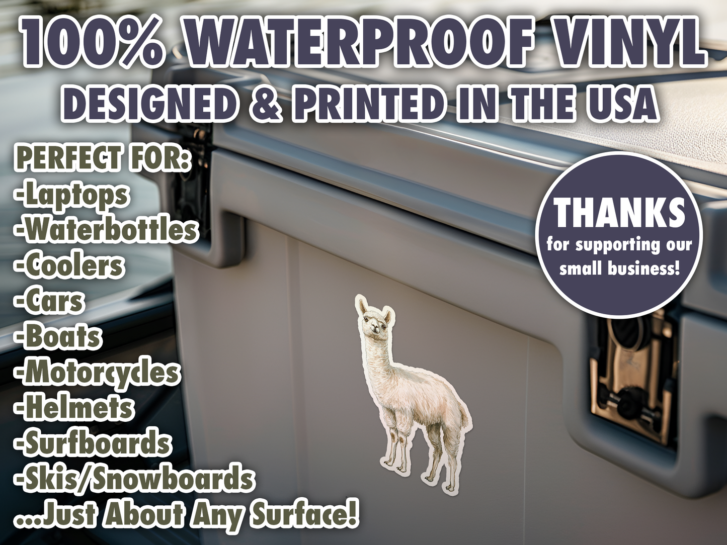 Alpaca Waterproof Vinyl Sticker Decal Art