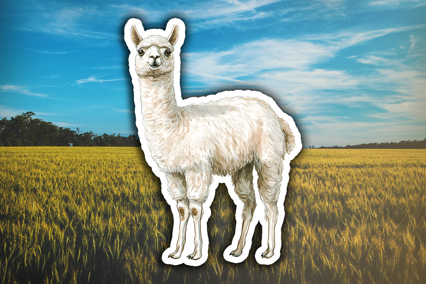 Alpaca Waterproof Vinyl Sticker Decal Art