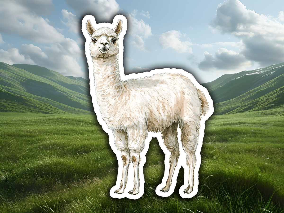 Alpaca Waterproof Vinyl Sticker Decal Art