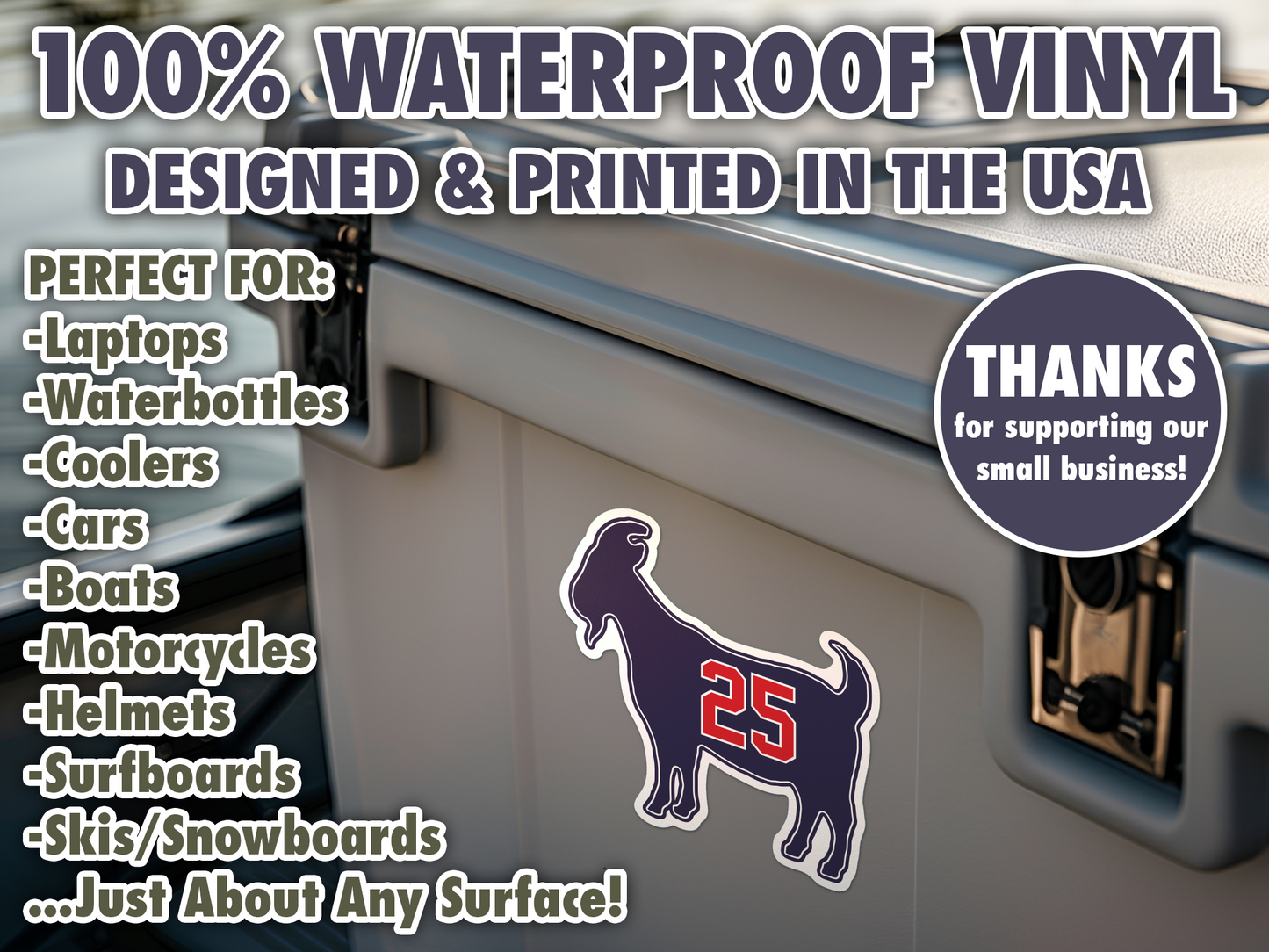 Jim Thome GOAT 25 Indians Waterproof Vinyl Sticker Decal Art