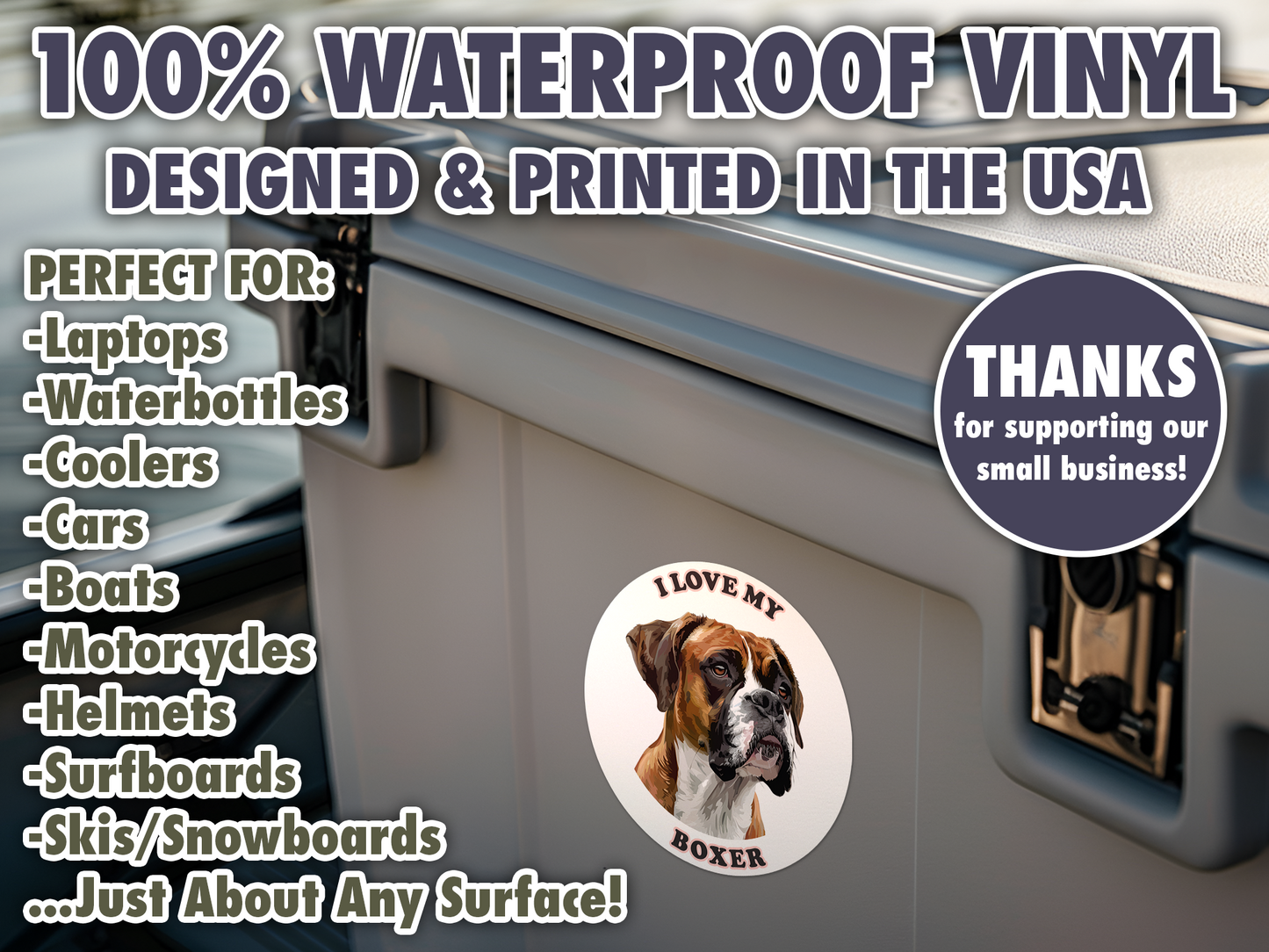 I Love My Boxer Sticker Decal Waterproof Vinyl Art