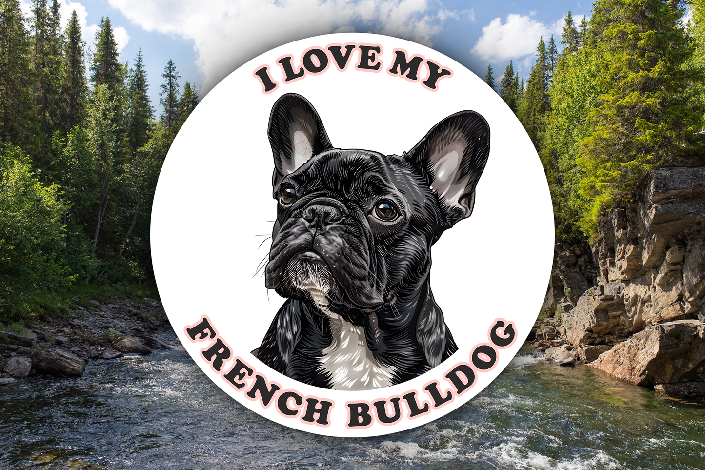 I Love My French Bulldog Sticker Decal Waterproof Vinyl Art