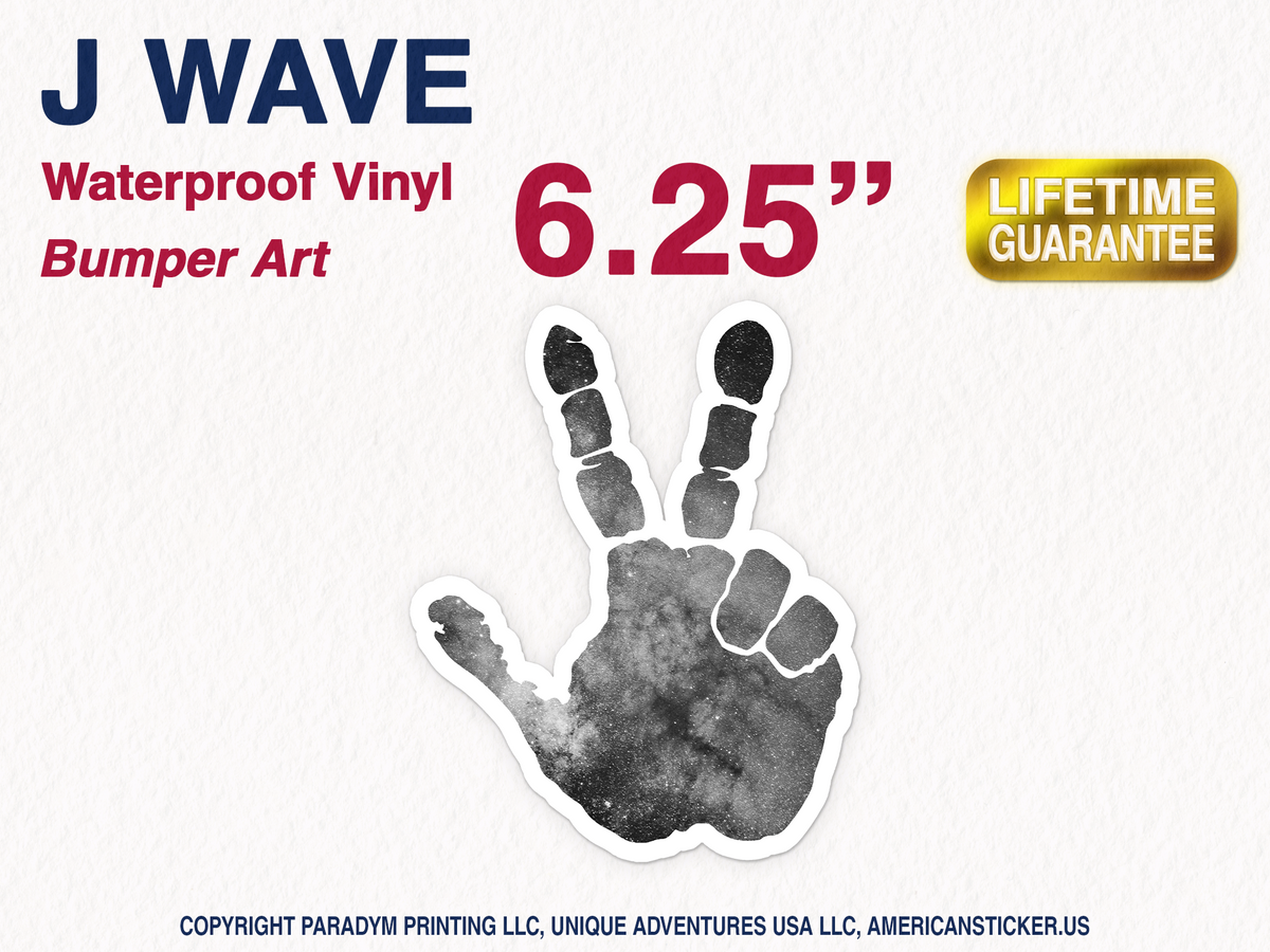 J Wave Hand Waterproof Vinyl Sticker Decal Art