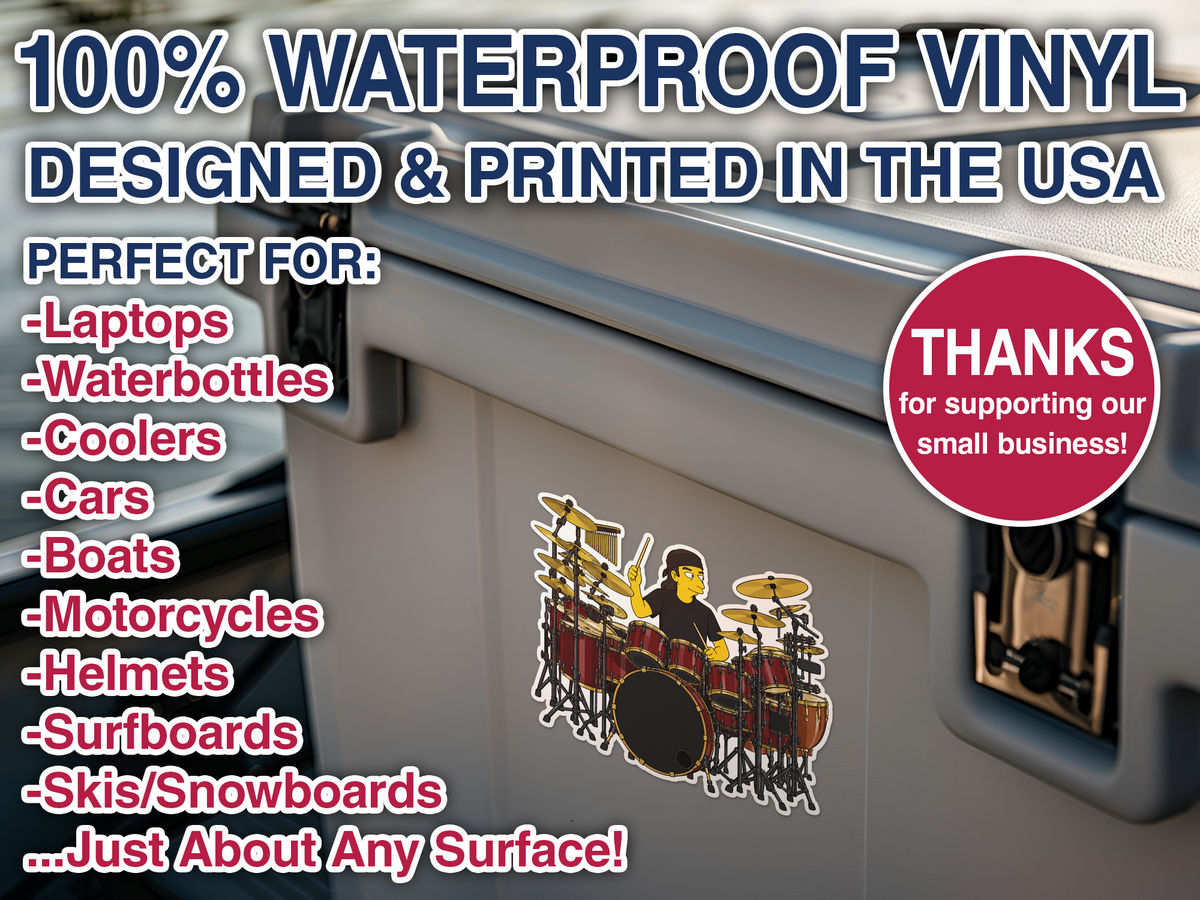 Neil Peart Springfield Waterproof Vinyl Sticker Decal Rush Lyric Art