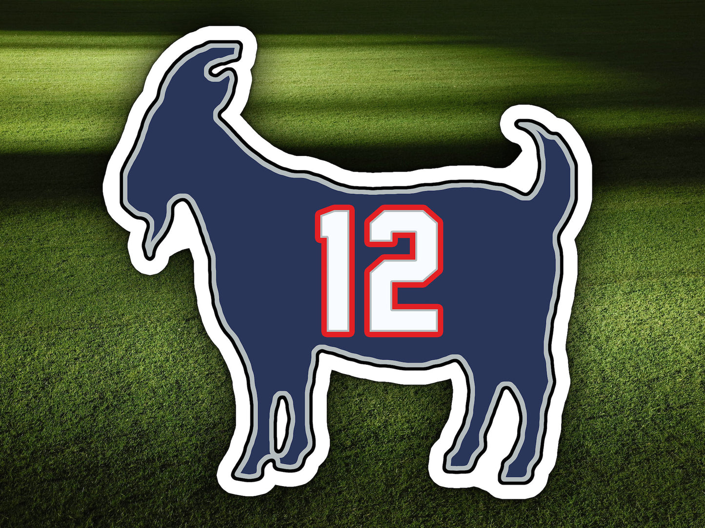 Tom Brady Goat 12 Patriots Buccaneers Waterproof Vinyl Sticker Decal Art