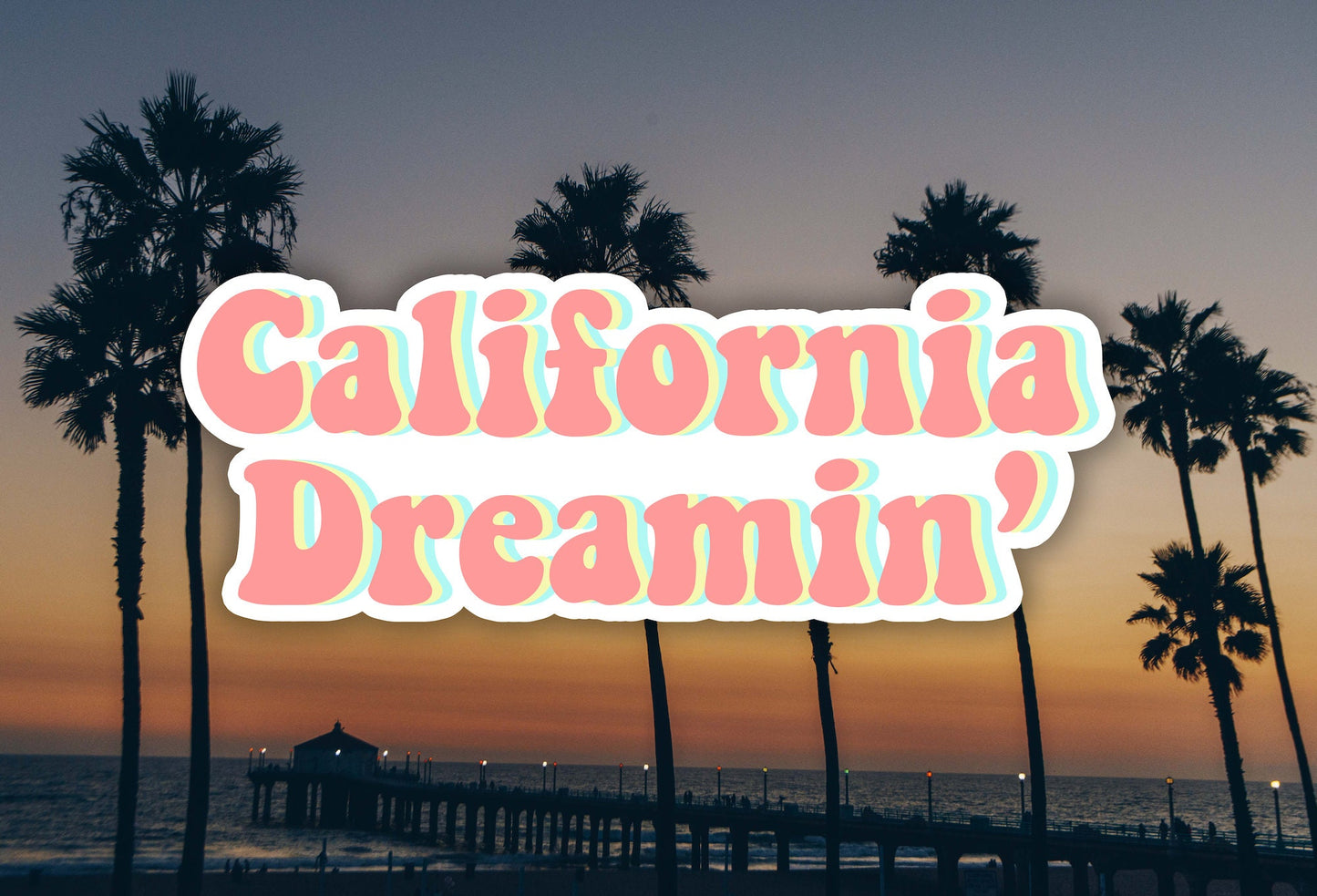 California Dreamin' The Mamas and Papas Waterproof Vinyl Sticker Decal Lyric Art