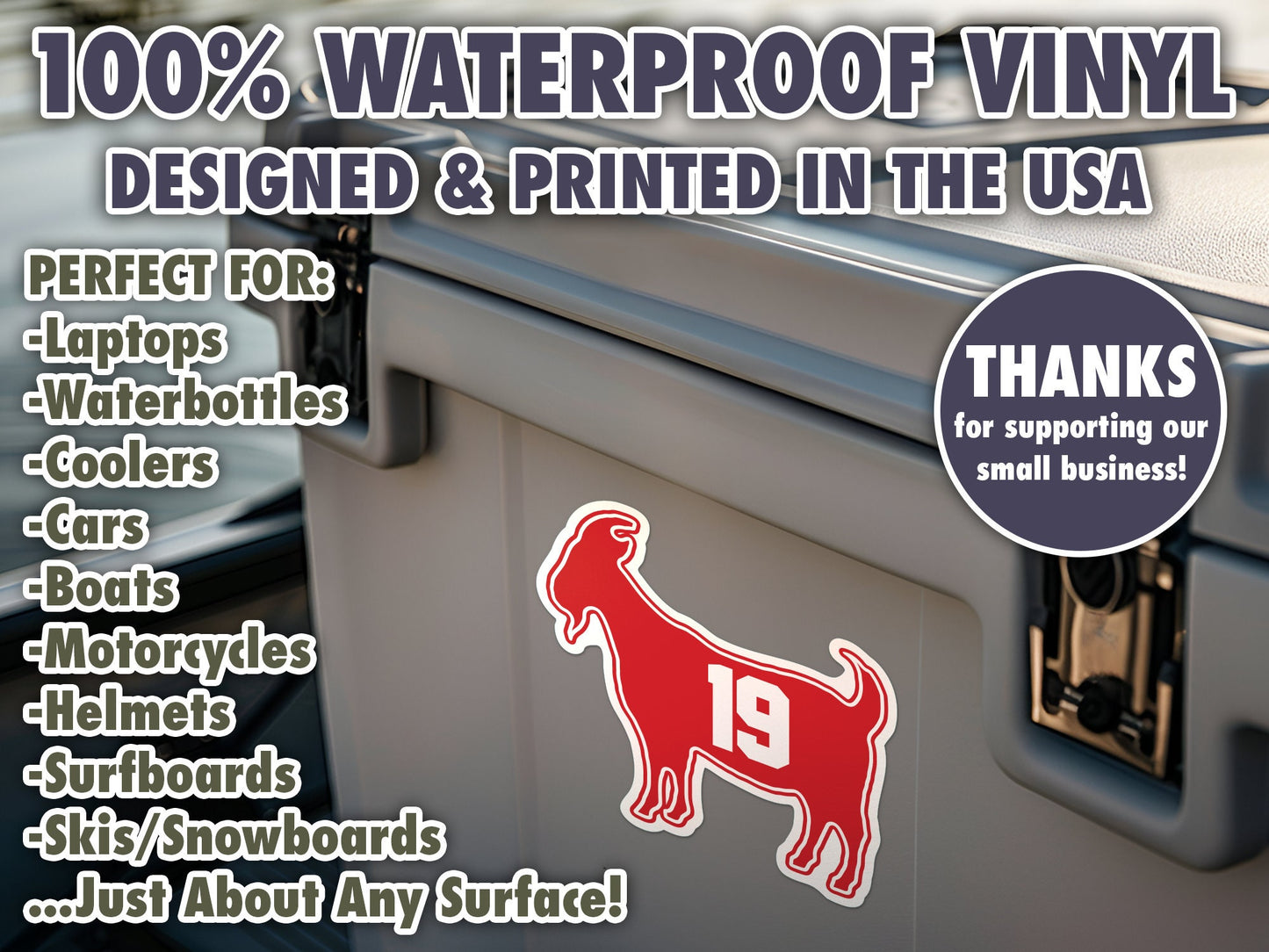 Steve Yzerman Goat 19 Waterproof Vinyl Sticker Decal Art
