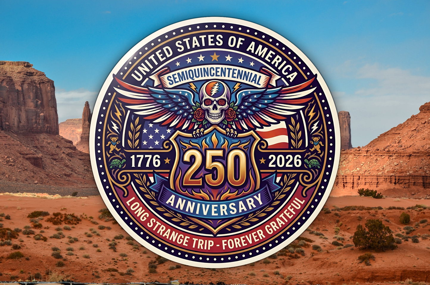 America 250 Dead Sticker Decal Waterproof Vinyl Art