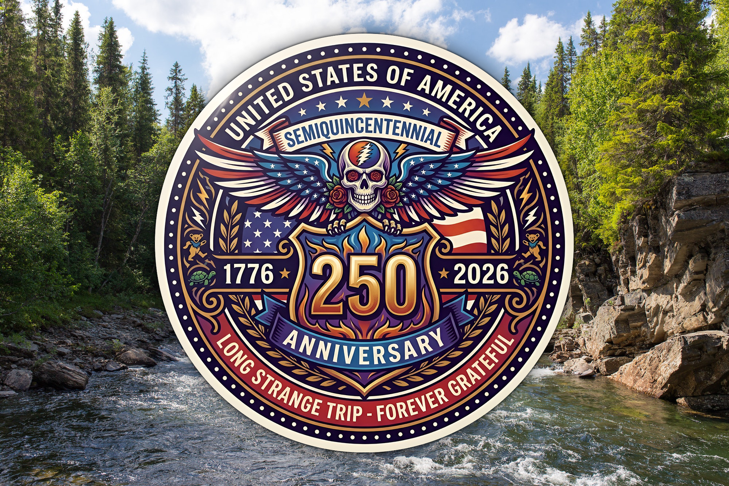 America 250 Dead Sticker Decal Waterproof Vinyl Art