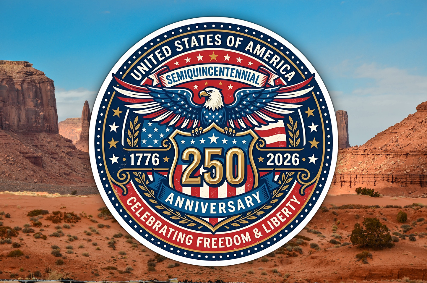 America 250 Sticker Decal Waterproof Vinyl Art