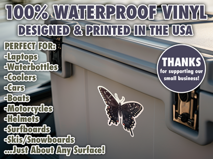 Black Swallowtail Butterfly Waterproof Vinyl Sticker Decal Art