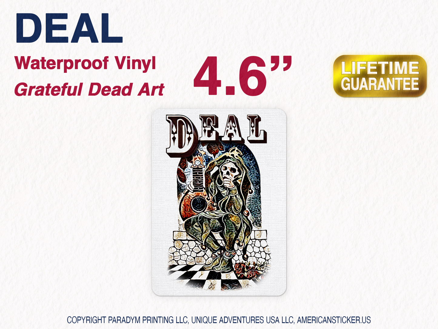 Deal Waterproof Vinyl Sticker Decal Grateful Dead Lyric Art
