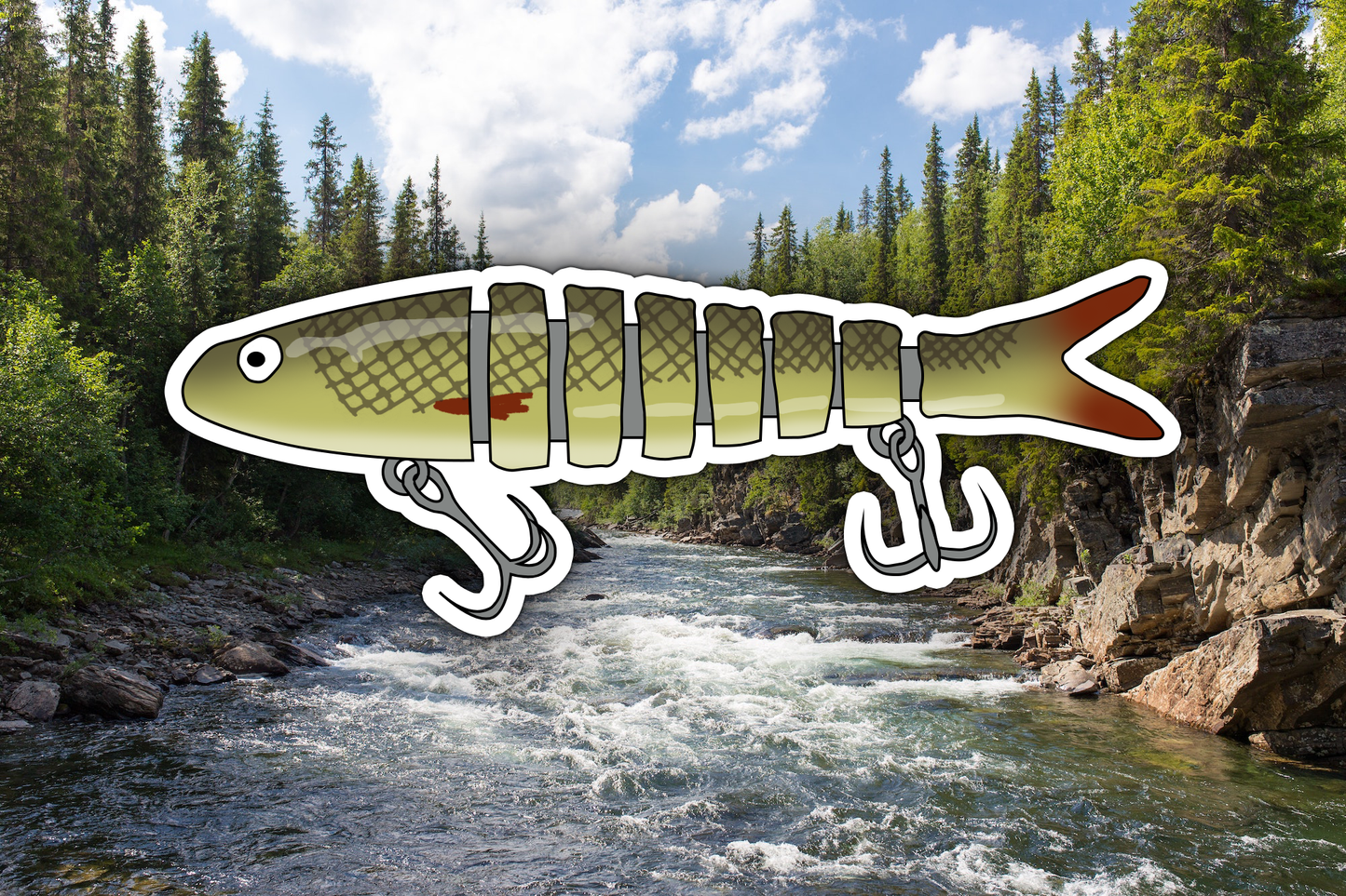Fishing Lure 1 Waterproof Vinyl Sticker Decal Art