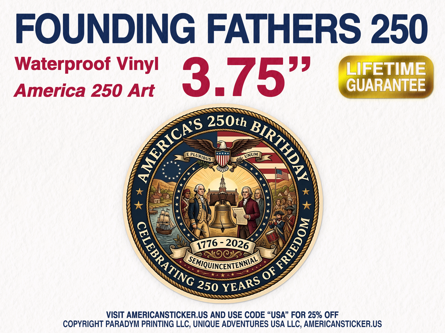 Founding Fathers Sticker Decal Waterproof Vinyl Art