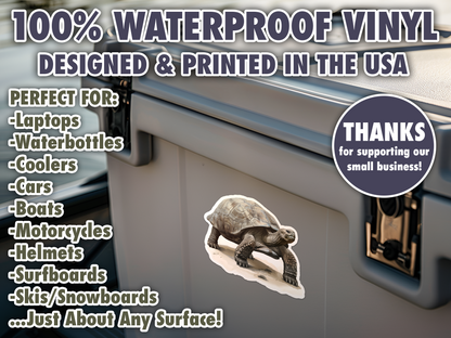 Galapagos Giant Tortoise Waterproof Vinyl Sticker Decal Art