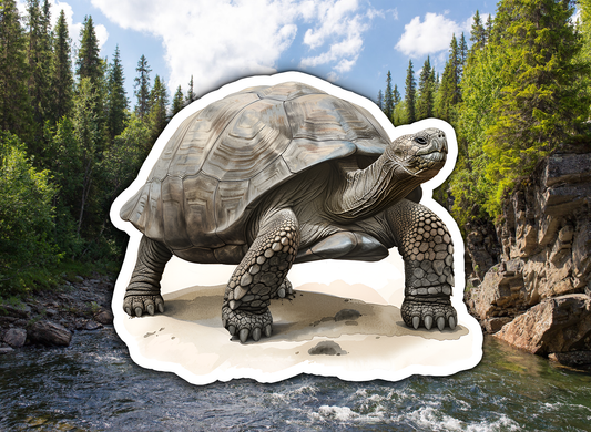 Galapagos Giant Tortoise Waterproof Vinyl Sticker Decal Art
