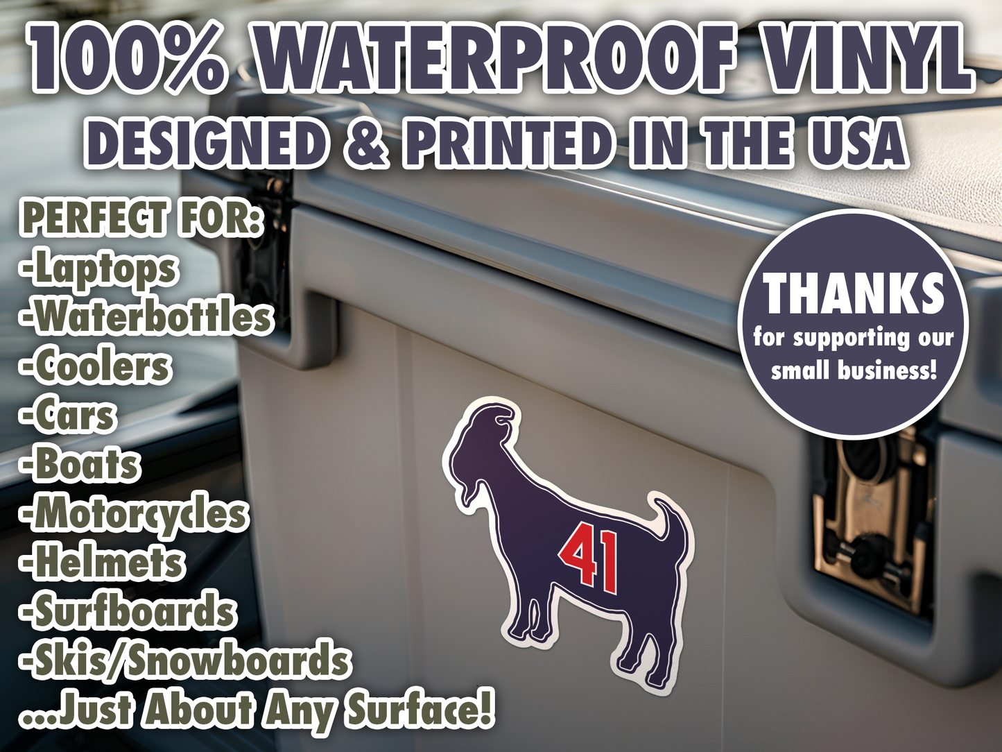 Victor Martinez GOAT 41 Indians Waterproof Vinyl Sticker Decal Art (Copy)