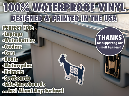 CeeDee Lamb GOAT 88 Cowboys Waterproof Vinyl Sticker Decal Art