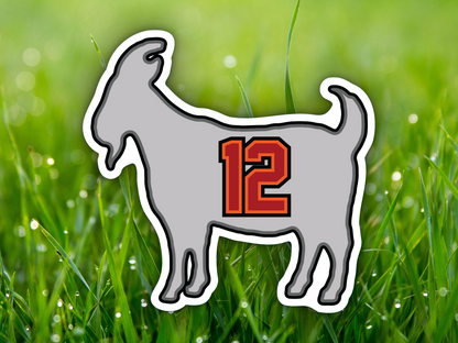 Tom Brady Goat 12 Patriots Buccaneers Waterproof Vinyl Sticker Decal Art