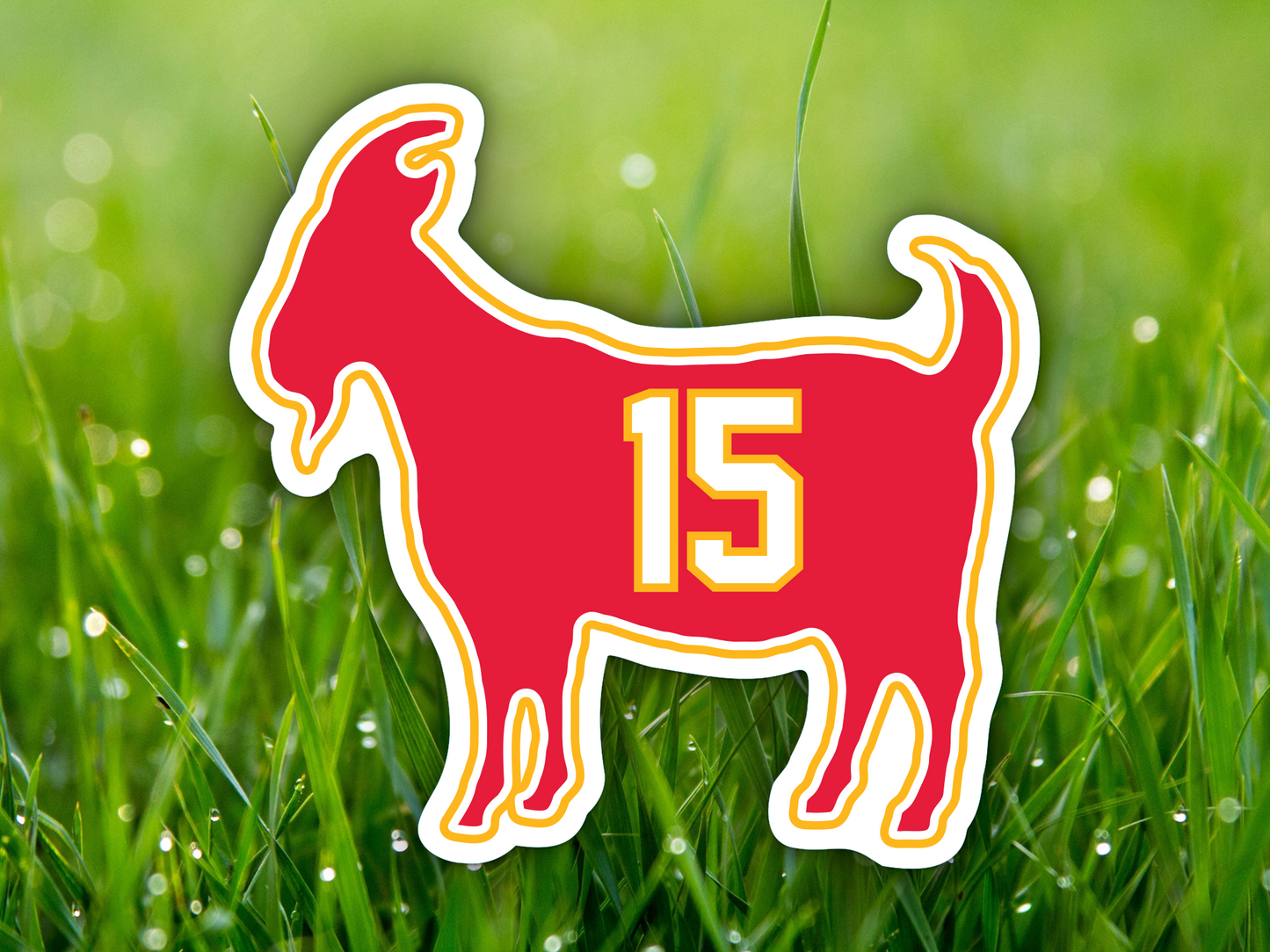 Patrick Mahomes Goat 15 Chiefs Waterproof Vinyl Sticker Decal Art