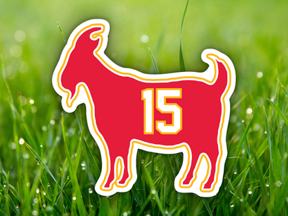 Patrick Mahomes Goat 15 Chiefs Waterproof Vinyl Sticker Decal Art