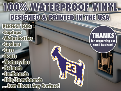 Lebron James Goat 23 Lakers Cavaliers Waterproof Vinyl Sticker Decal Art