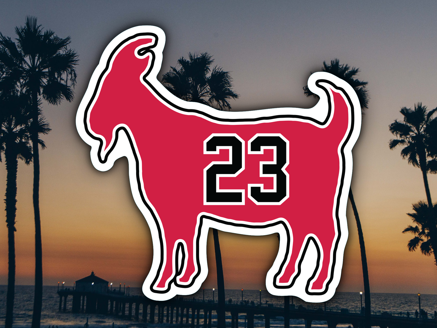 Michael Jordan Red Goat 23 Waterproof Vinyl Sticker Decal Art