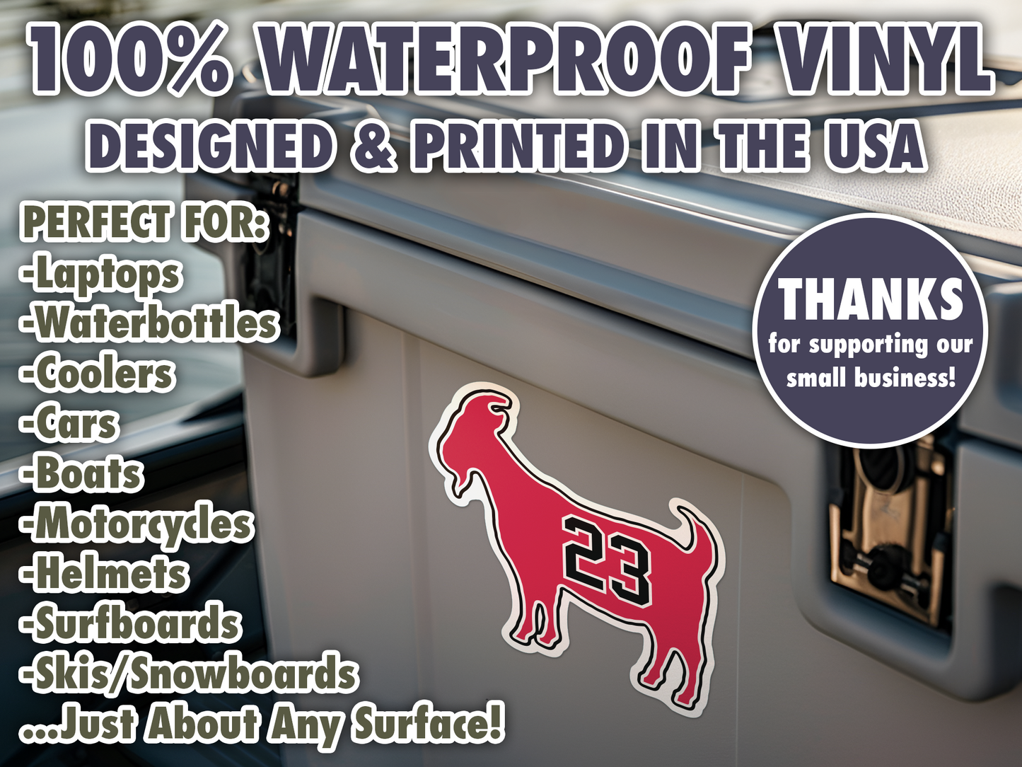 Michael Jordan Red Goat 23 Waterproof Vinyl Sticker Decal Art