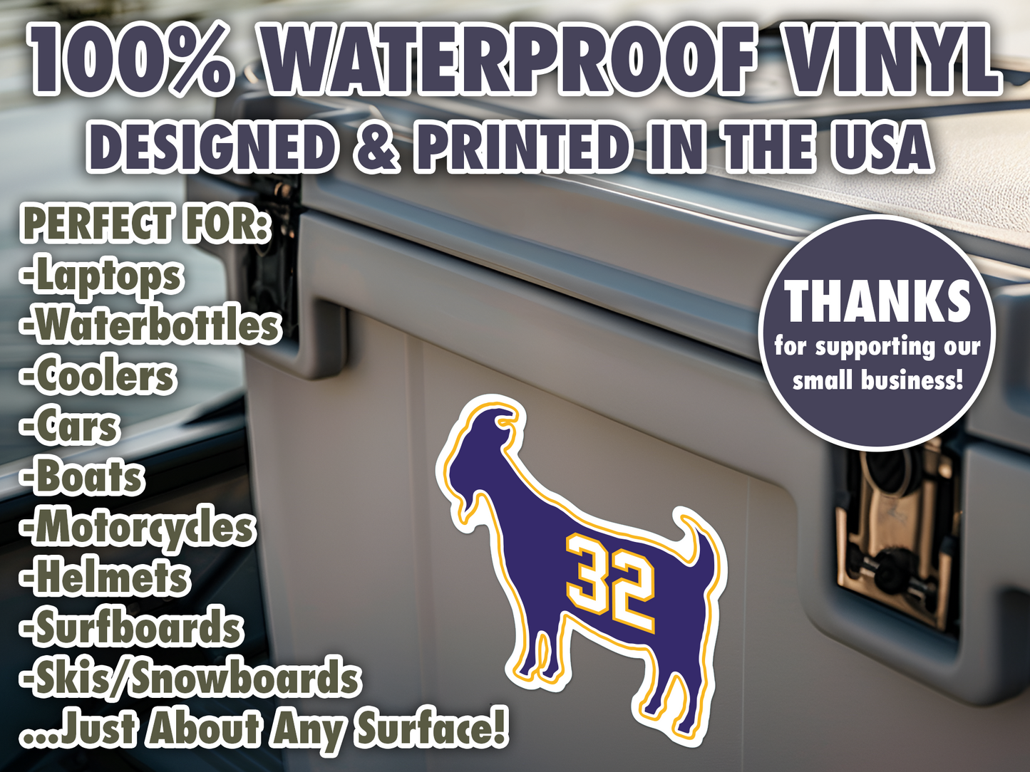 Magic Johnson Goat 32 Waterproof Vinyl Sticker Decal Art