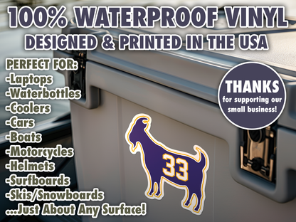 Kareem Abdul-Jabbar Goat 33 Waterproof Vinyl Sticker Decal Art