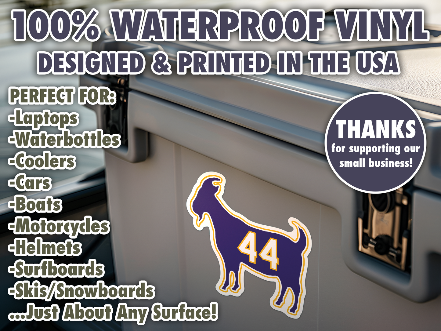 Jerry West Goat 44 Waterproof Vinyl Sticker Decal Art