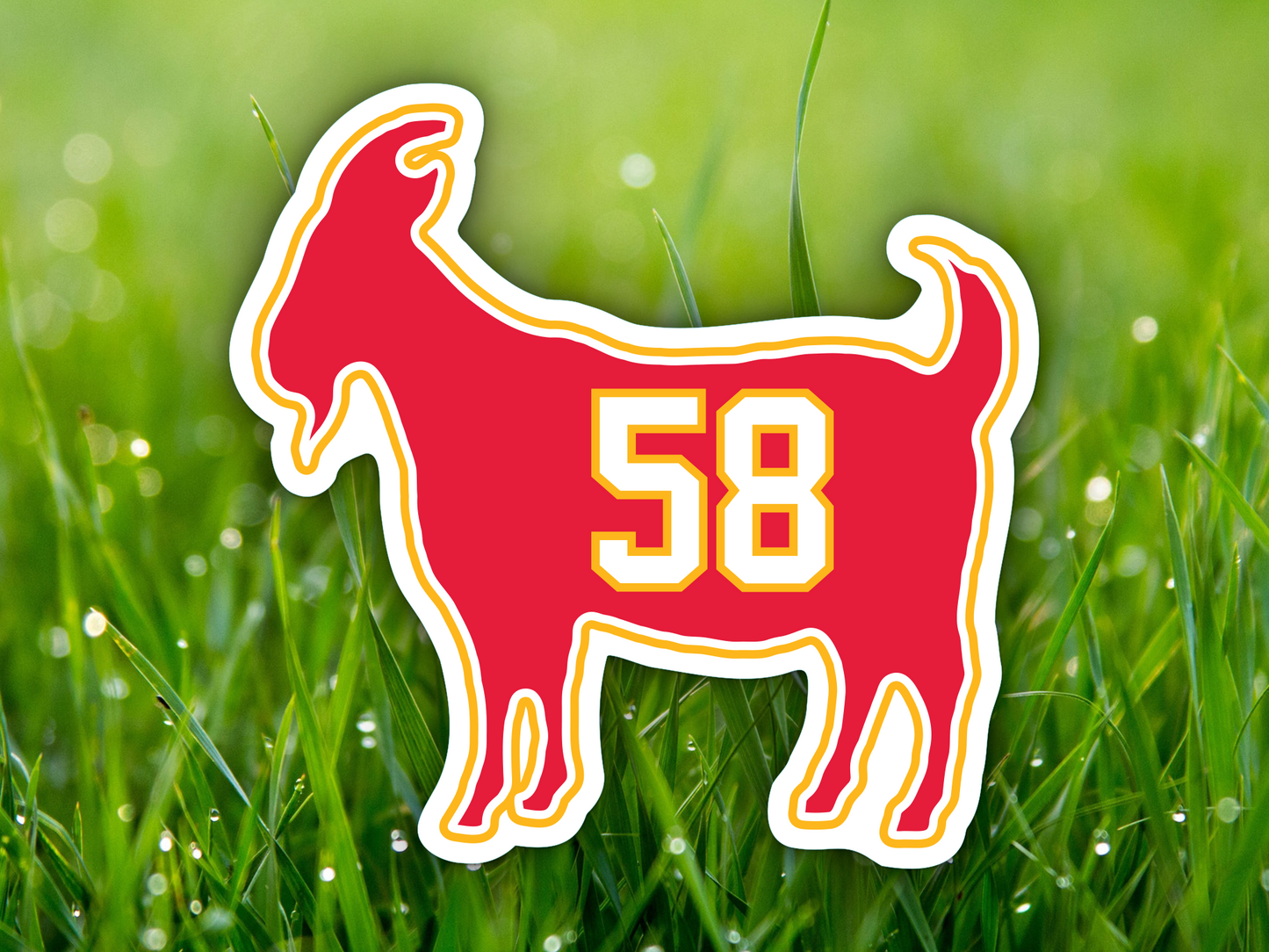Derrick Thomas Goat 58 Chiefs Waterproof Vinyl Sticker Decal Art