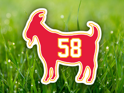 Derrick Thomas Goat 58 Chiefs Waterproof Vinyl Sticker Decal Art