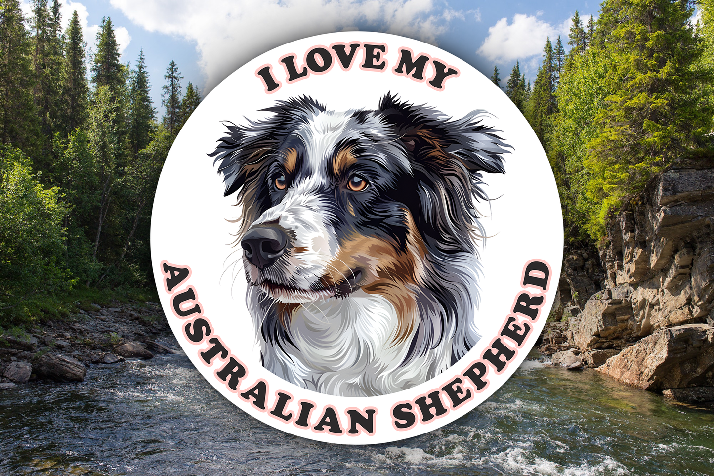 I Love My Australian Shepherd Sticker Decal Waterproof Vinyl Art