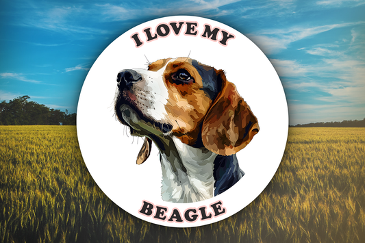 I Love My I Love My Beagle Sticker Decal Waterproof Vinyl Art Sticker Decal Waterproof Vinyl Art