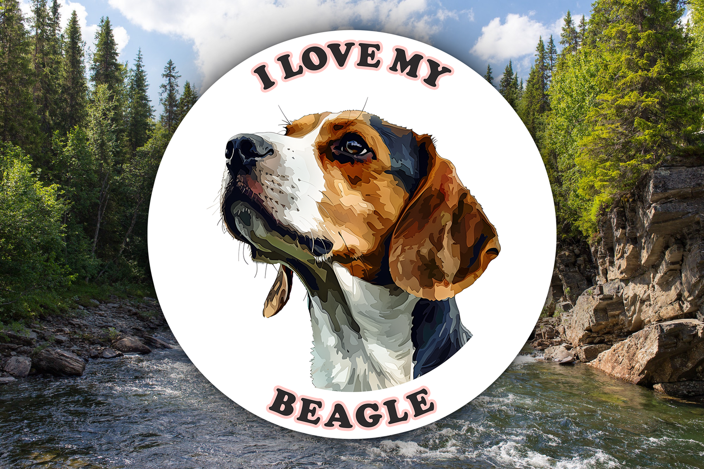 I Love My I Love My Beagle Sticker Decal Waterproof Vinyl Art Sticker Decal Waterproof Vinyl Art