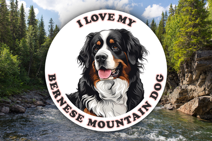 I Love My Bernese Mountain Dog Sticker Decal Waterproof Vinyl Art