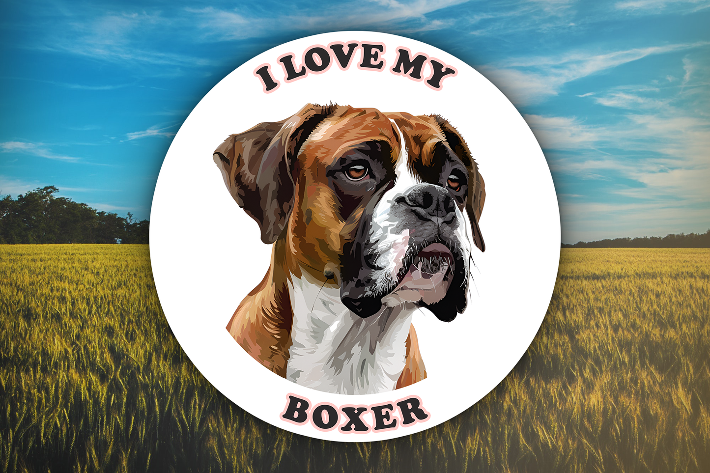 I Love My Boxer Sticker Decal Waterproof Vinyl Art