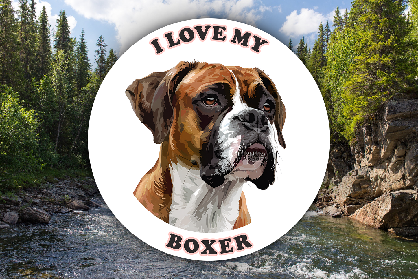 I Love My Boxer Sticker Decal Waterproof Vinyl Art