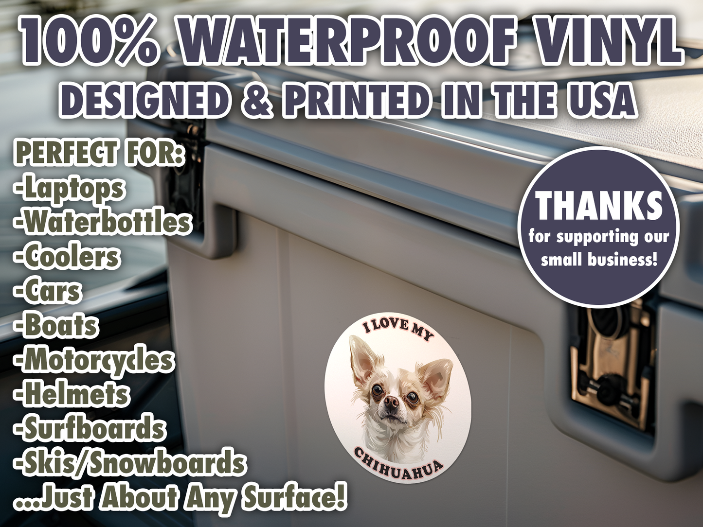 I Love My Chihuahua Sticker Decal Waterproof Vinyl Art
