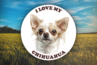 I Love My Chihuahua Sticker Decal Waterproof Vinyl Art