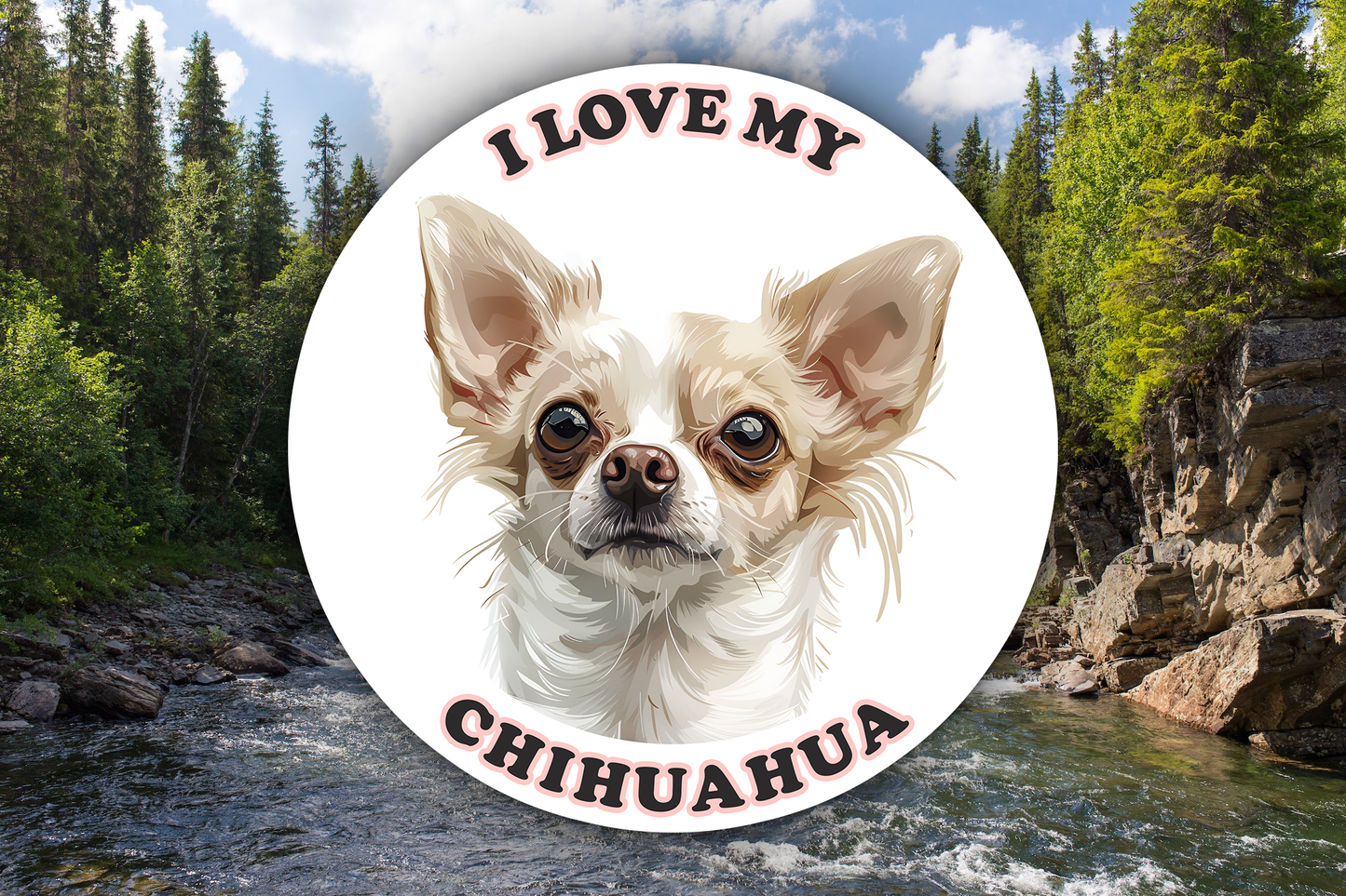 I Love My Chihuahua Sticker Decal Waterproof Vinyl Art