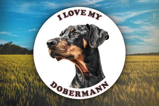 I Love My Dobermann Sticker Decal Waterproof Vinyl Art