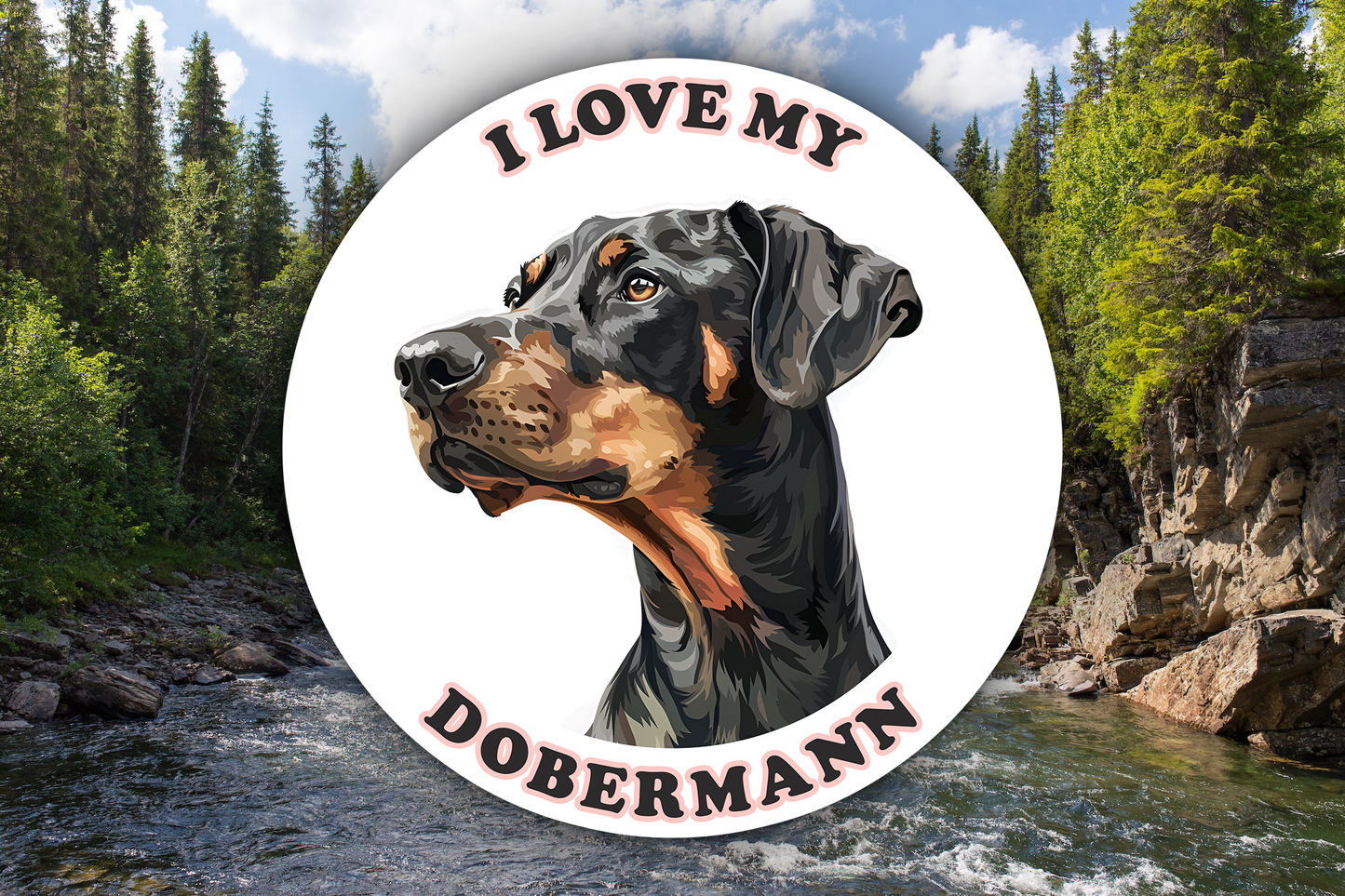 I Love My Dobermann Sticker Decal Waterproof Vinyl Art