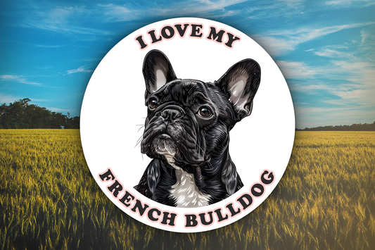 I Love My French Bulldog Sticker Decal Waterproof Vinyl Art