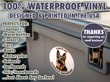 I Love My German Shepherd Sticker Decal Waterproof Vinyl Art