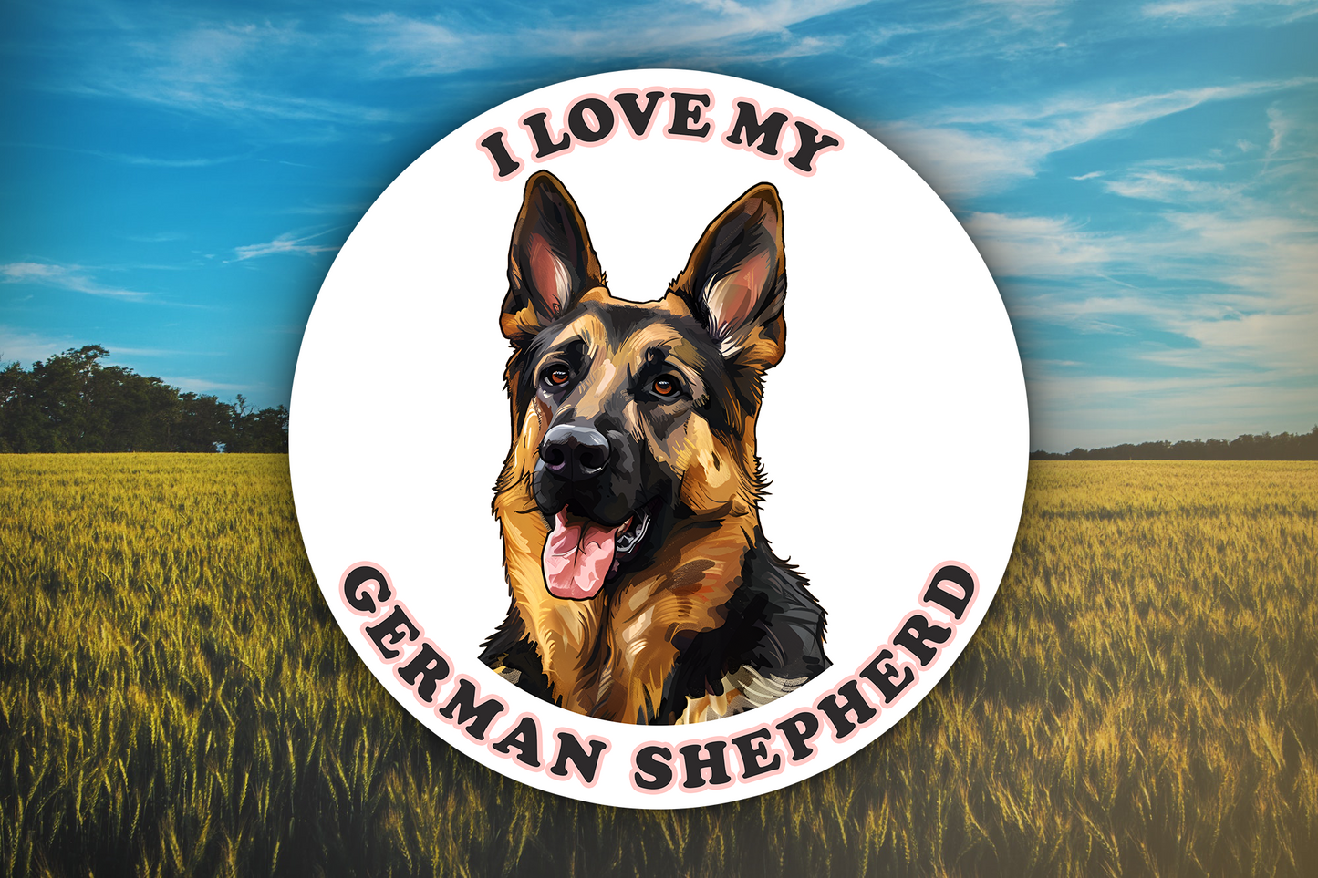 I Love My German Shepherd Sticker Decal Waterproof Vinyl Art