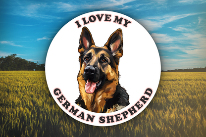 I Love My German Shepherd Sticker Decal Waterproof Vinyl Art