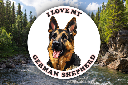 I Love My German Shepherd Sticker Decal Waterproof Vinyl Art