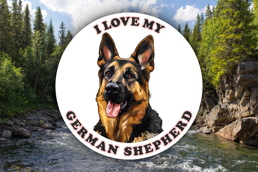 I Love My German Shepherd Sticker Decal Waterproof Vinyl Art